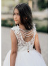 Beaded Ivory Lace Tulle Fashion Flower Girl Dress